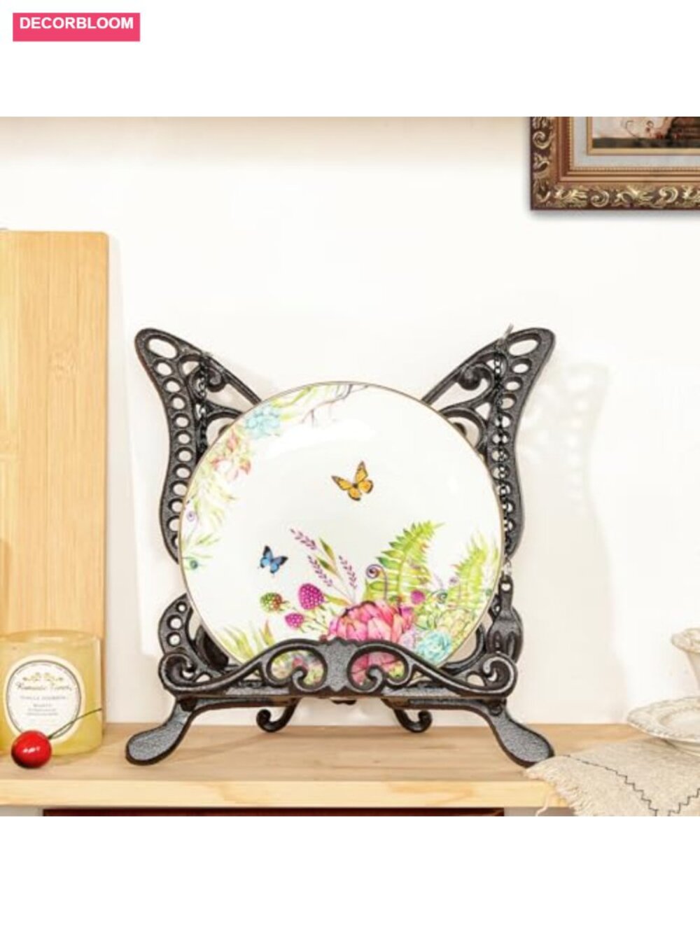 Cast Iron Butterfly Cookbook Stand Rustic Recipe Holder - Picture 4 of 5